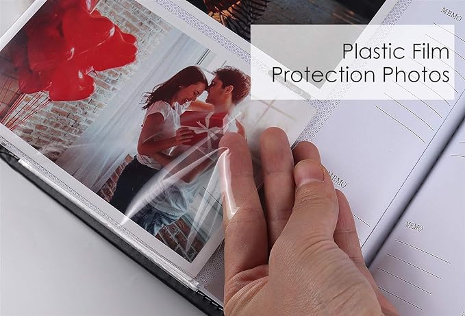 RECUTMS Picture Albums 4x6 Leather Cover 300 Photo Sleeves Photo Albums Book 3 Per Pages Horizontal Photo Picture Wedding Anniversary Picture Book(Red)