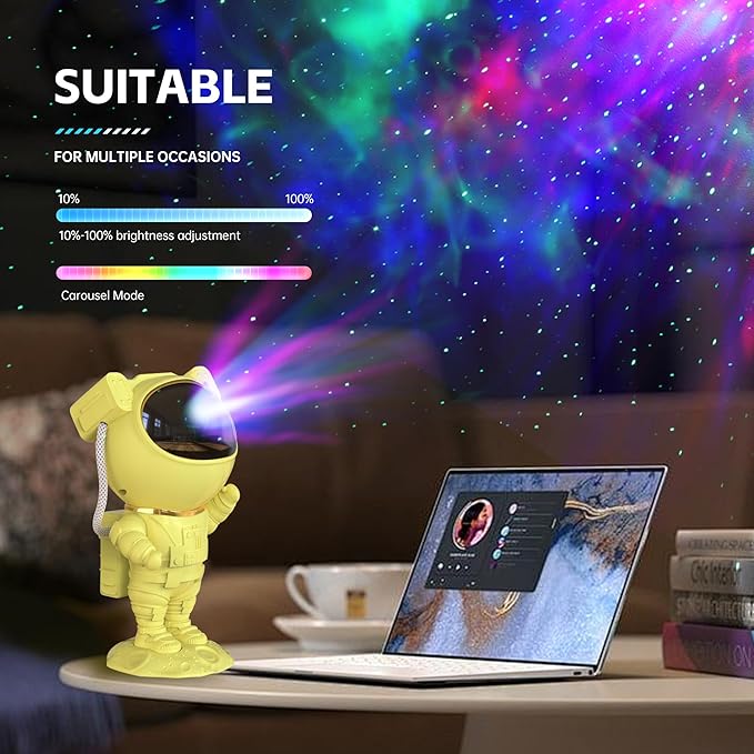 SFOUR Astronaut Galaxy Projector Night Light，Lights for Bedroom,Kids Room Decor Aesthetic, Adjustable Head Angle,Gift for Kids Adults Home Party Ceiling Decor，Christmas Gift
