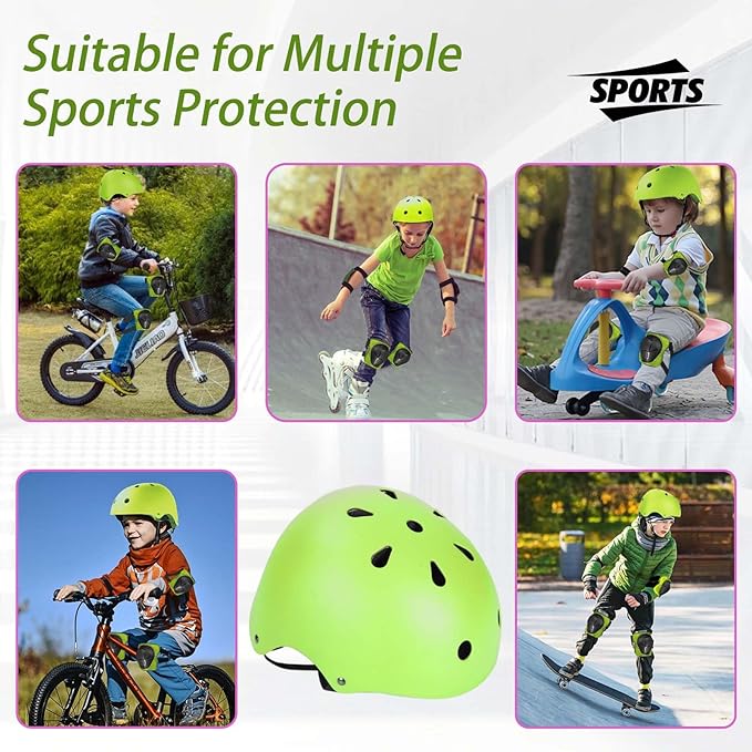 Kids Bike Helmet Set Adjustable Helmet for Ages 3-15 Kids Toddler Boys Girls Youth, Multi-Sport Bicycle Skateboarding Football Rollerskating Scooter Rollerblade Balance Bike Helmets