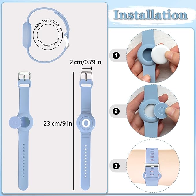 Waterproof Bracelet for AirTag Kids, Personalized Initial Letter Hidden Holder Compatible with Air Tag, Silicone Case for Airtag Adjustable Anti-Lost GPS Tracker for Toddler Child Elder, O
