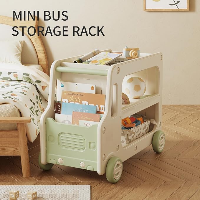 Toy Organizers And Storage For Kids, 2 Layers Toy Storage Cabinet Toys Organization Chest With Bins Multipurpose Toy Storage Box For Nursery, Playroom, Bedroom, Living Room（Green/No Blockes