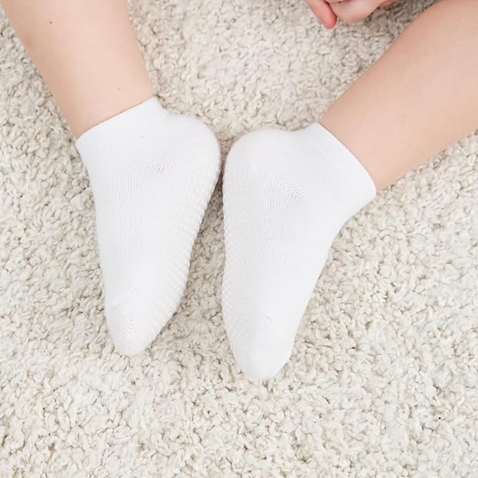 Zaples Baby Non Slip Grip Ankle Socks with Non Skid Soles for Infants Toddlers Kids Boys Girls