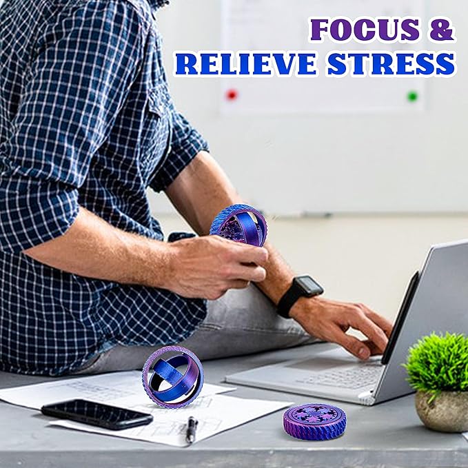 2-Pack 3D Printed Fidget Spinners for Kids & Adults - Stress Relief Toys for ADHD, Anxiety & Sensory Needs | Quiet Office Desk Toy & Party Favors - Birthday Goodie Bag Fillers for Kids