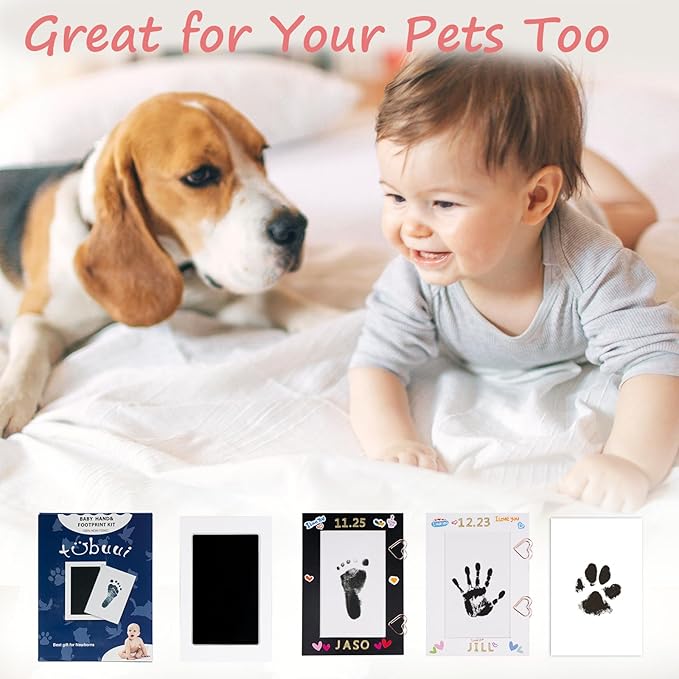 Inkless Baby Hand and Footprint Kit,Clean Touch Ink Pad for Baby Footprint Kit,No Mess Dog Paw Print Kit,DIY Footprint Ink for Baby Keepsake Gifts for Boys and Girls