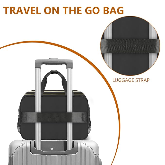 PIIOSER Insulated Baby Bottle Bag with Ice Pack, Breastmilk Cooler Compatible with Wearable Breast Pumps & Accessories - Breastfeeding On The Go Travel for Nursing & Working Moms, Black