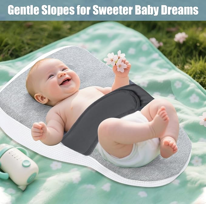 Pillow for Sleeping/Feeding, Soft Cotton Cover, Bedroom, Playrooms, Stroller, Crib, Detachable