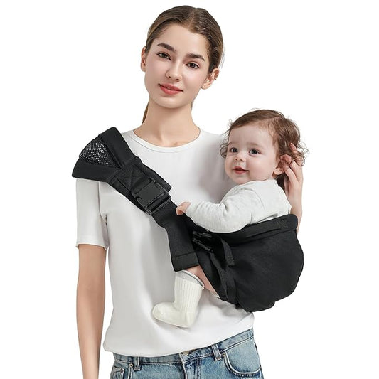 Toddler Sling Carrier, Easy to Wear Baby Carrier Sling 7-40 lbs, Adjustable Lightweight Baby Wrap Sling, Perfect Toddler Hip Carriers One Size Fits All, Black