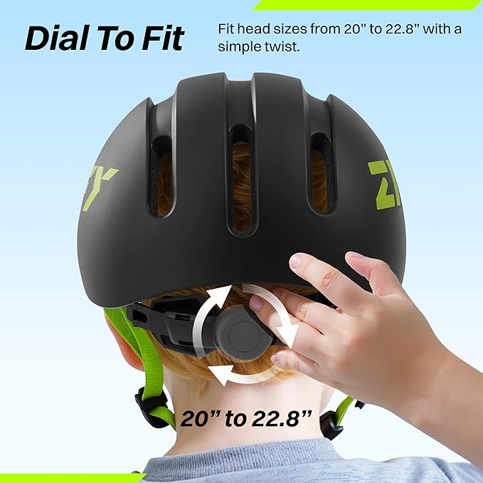 ZIFFY Kids/Toddler Bike Helmet, Adjustable, Lightweight, Safety Certified Scooter Helmet for Boys & Girls with Washable Inner Lining, 2 Sizes, 4 Colors – Fits Toddlers to Youth