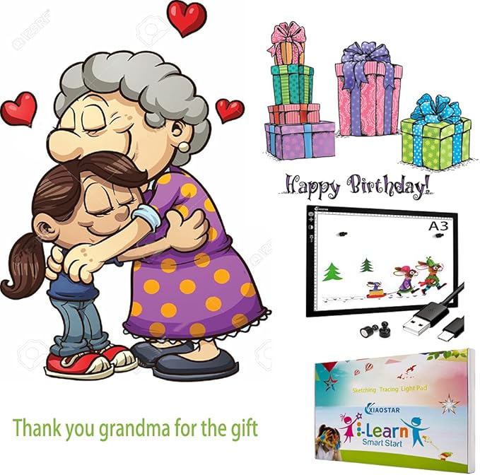 Light Box Drawing Pad A3, Dimmable 3 Brightness and Colour Temperature with Type-C Charge Cable and Brightness Adjustable for Artists, AnimationDrawing, Sketching, Animation, X-ray Viewing (A3-STK)