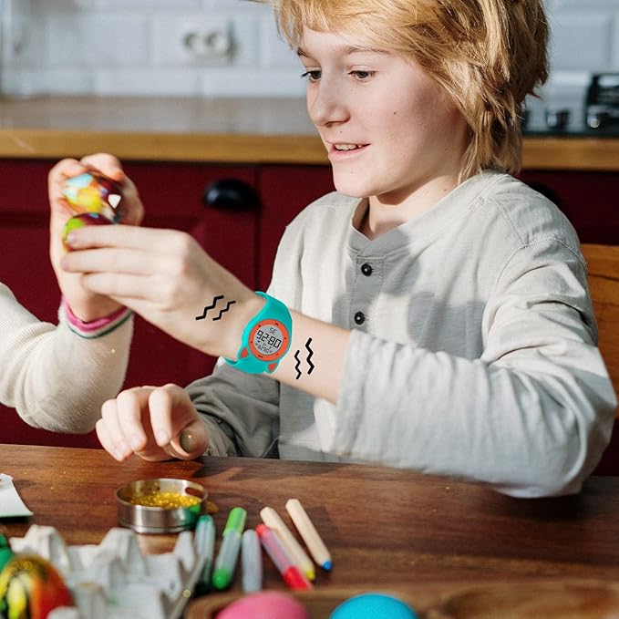 Kids Watches for Girls Boys Digital Sport Watch with Step Counter Pedometer Vibration Alarm Clock, No App Waterproof Fitness Tracker Kids Watch Boys Girls Teens Students Ages 5-16