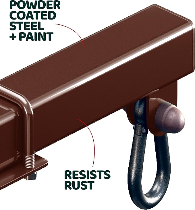 Swurfer Swingset Conversion Bracket - No Tree, No Problem, Convert Your Swingset to a Swurfset, Heavy Duty Horse Glider Bracket for Swing Set Attachment (Brown (2 Pack))