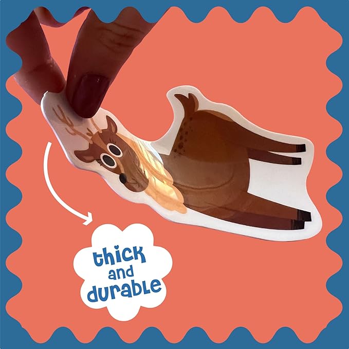 Stick4Ever Jelly Sticker Book - for Kids - Waterproof, Easy to Clean Jelly Stickers for Kids - Reusable Sticker Book for Toddlers with 50 Pcs of Reusable Stickers (Forest)