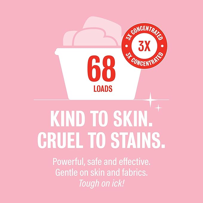 Rebel Green Organic Laundry Detergent - Natural Laundry Soap - Liquid Laundry Detergent with Dispenser Cup - Gentle Laundry Detergent - Fresh Pink Lilac - (68 Load Bottles, 2 Pack)