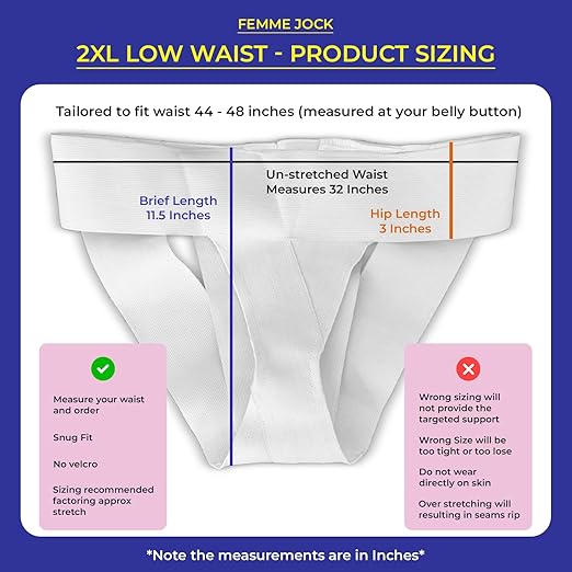 Women's Pelvic Support Belt ― Uterus Girdle for Prolapsed Bladder | Postpartum Recovery | Pain Relief | Low Waist (WHITE - XXL)