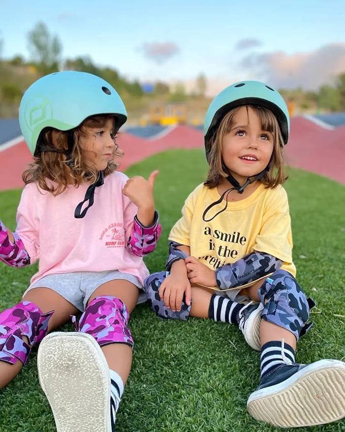 Soft-Style Kids Knee and Elbow Pads with Bike Gloves, Flexible Impact-Resistant Gear for Ages 2-11, Designed for Balance Bikes, Roller-Skating, and Skateboarding