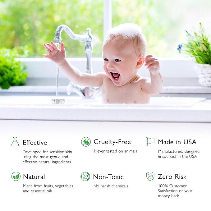 SoCal Suds & Company - 2-in-1 Organic Foaming Baby Wash Castile Soap & Shampoo Refill - Gentle Body Soap for Sensitive Gentle Bath -Nourishing Soothing Ingredients -Newborn Baby - Fragrance Free, 32oz