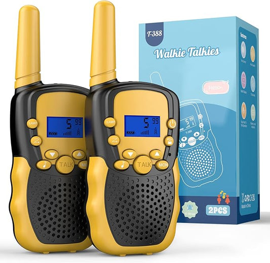 Selieve Toys for 4-14 Year Old Children's, Walkie Talkies for Kids 22 Channels 2 Way Radio Toy with Backlit LCD Flashlight, 3 Miles Range for Outside, Camping, Hiking (Yellow)