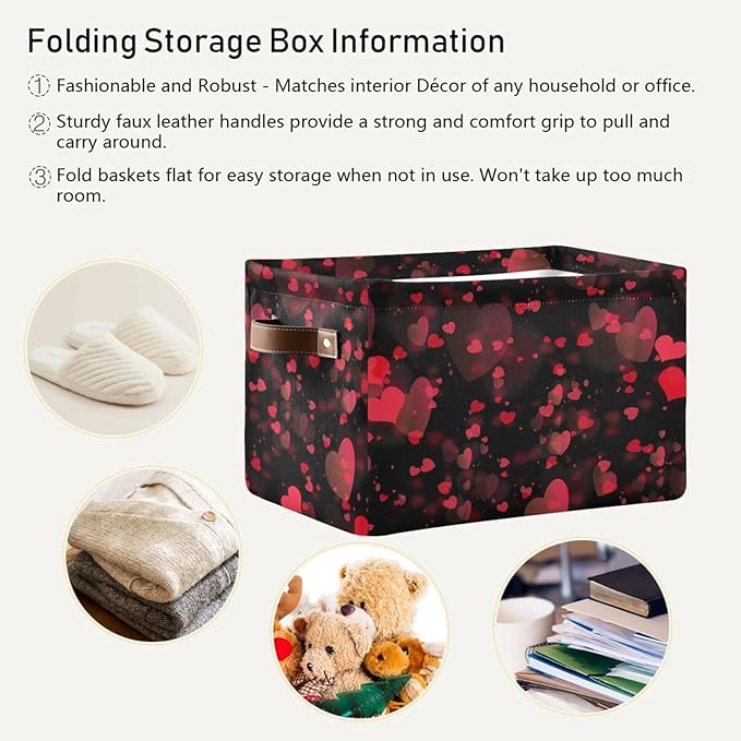 Storage Basket Cube Storage Bins Organizer Bag Collapsible Closet Shelf Baskets with handle for Baby Cloth Pet Toy Book 14.2×10.2×8.3 IN