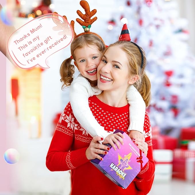 YLL Mini Karaoke Machine for Kids Adults, Portable Bluetooth Speaker with 2 Wireless Microphones, Birthday Gifts Toys for Girls Boys Ages 3, 4, 5, 6, 7, 8, 9,10,11,12+ Years Old Toddler (Yellow)