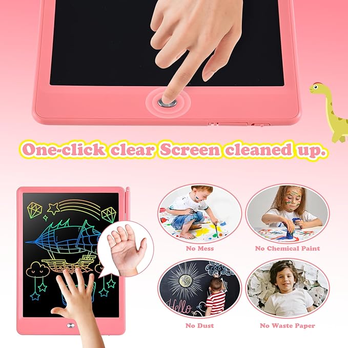 LCD Writing Tablet for Kids Age 3-12 Years-10 Inch, Portable/Interactive/Mess Free Coloring/Reusable Used for Family Educational Learning, Travel Calm Down Toys, Sketch Pad, Stuffers Gifts for Teen