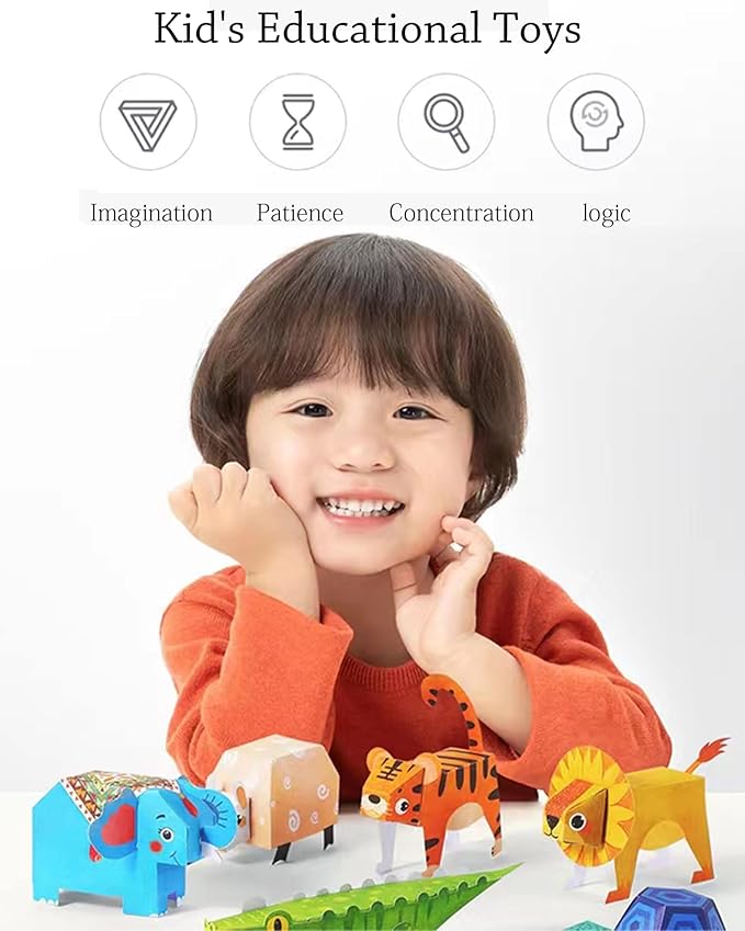 MIREONETRY Origami Kit for Kids Ages 6+,16 Style 3D Animal Origami Paper Kit,Easy Origami Paper Art for Beginners Kids Adults,Gifts for Boys&Girls