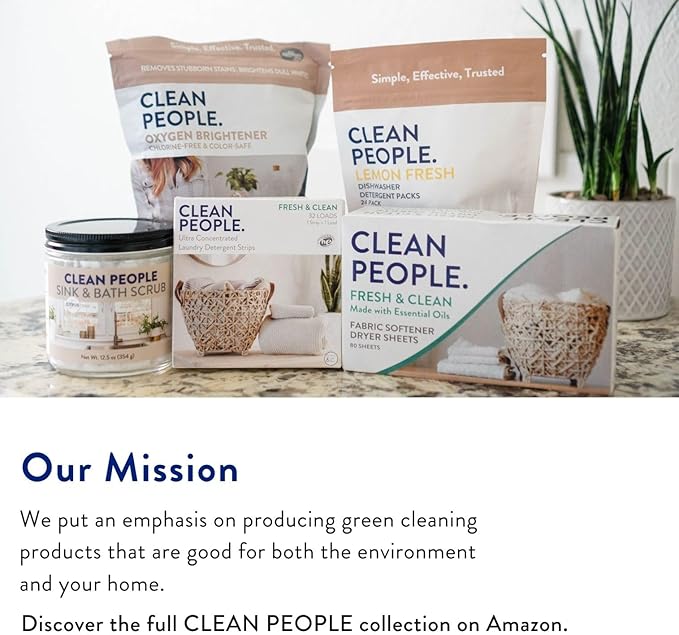 The Clean People Liquid Laundry Detergent - Recyclable Packaging, Stain Fighting - Ultra Concentrated, Laundry Soap - Spring Scent, 50 fl oz