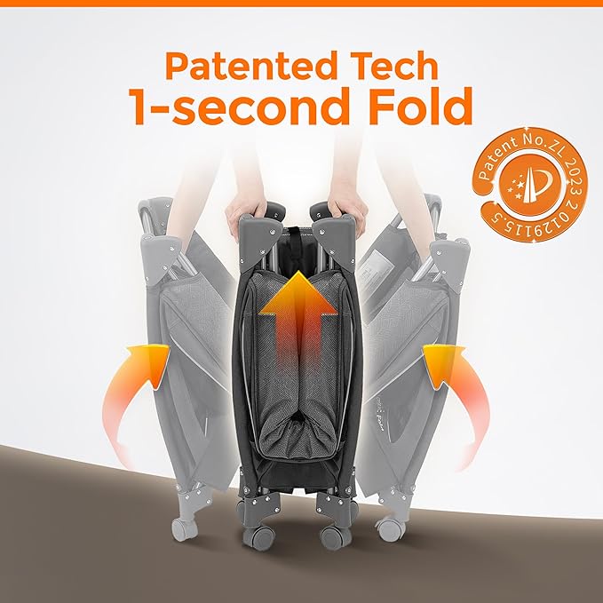 Pamo Babe 1-Second Setup 4-in-1 Playard for Babies - Heavy-Duty Steel Frame for Safe Sleep Space, Portable Crib with Changing Table, Locking Wheels, Breathable Mesh