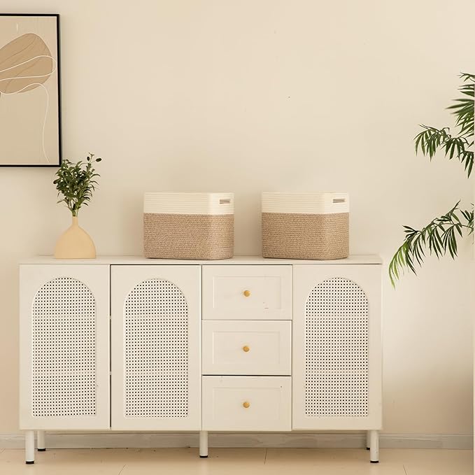 OIAHOMY Storage baskets for Shelf, Toy Storage Basket, Collapsible Storage Bins, Blanket Basket Living Room, Closet Storage for Bedroom, 15 x 9.8 x 11.8 Inches-Pack of 2-Brown, FSB-H-P-02