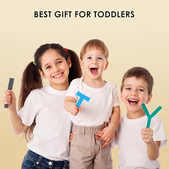 ERKOON Sensory Chew Toys for Autistic Children, 4 Pack Silicone Chewy Tube Oral Motor Tools for Sensory Kids with Autism, Biting, ADHD, SPD, Chewies with Special Needs, Teething Sticks Toys