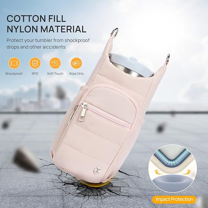 Telena Water Bottle Holder with Strap RFID Crossbody Bags for Women for Walking, Hiking, Cycling