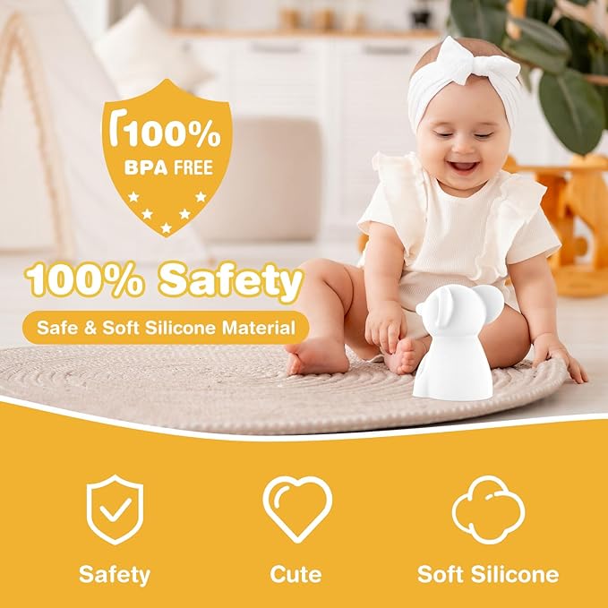 Cute Elephant Night Light for Kids, Adorable Room Decor for Boys Girls Birthday/Christmas Gifts, 5 Color, USB Rechargeable Silicone Night Lamp, Animal Lamp Gift, Safe Nursery Light for Toddlers