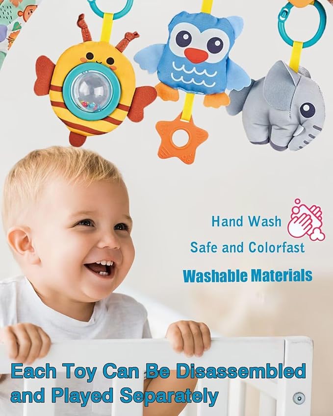 Baby Stroller Arch Toys, Pau1Hami1ton Car Seat Toys,Baby Gifts.S-19(Blue Owl)