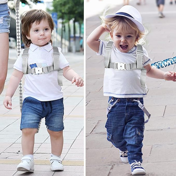 Accmor Toddler Harness Leash + Reflective Anti Lost Wrist Link, Cute Car Kids Back Pack with Hand Strap Collapsible Child Walking Restraint Belt Tether Hold Baby Boys Close For Outdoor Travel