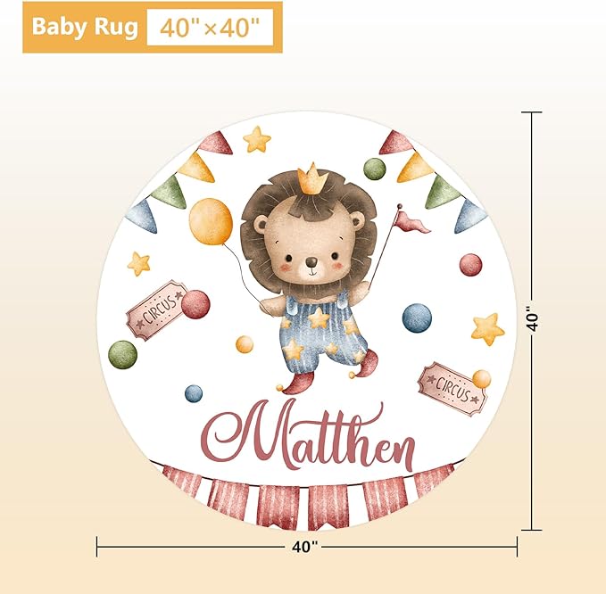 Custom Baby Crib Bedding Set, 5 Pcs Personalized Name Baby Crib Set with Double Layer Blanket, Soft Circus Animals Nursery Bedding Set for Girls Boys, Customized Gifts for Infants Toddlers