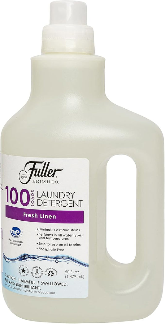 Fuller Brush 100 Laundry Detergent - Fresh Linen Scent, Skin & Color Safe Fabric Cleaner For Washing Infant/Baby Clothes, Sheets & Delicate Cloth (Pack of 1)
