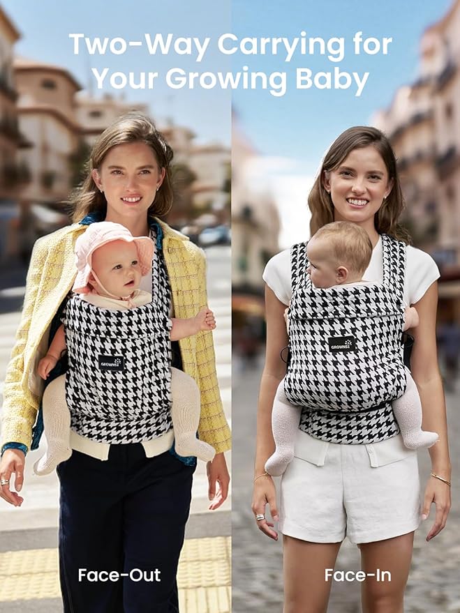 GROWNSY Baby Carrier Newborns to Toddlers, Ergonomic Baby Toddler Carrier Slings Wraps with Head Support, Easy to Wear,Infant Carrier Baby Gift,Travel and Hiking Friendly, for Babies 7 to 44 lb(Black)