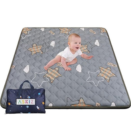 Baby Play Mats for Floor, Thick 50x50 Inch Crawling Mat for Playpen,Foam Playmats for Babies and Toddlers Infants, Foldable and Machine Washable(Grey)