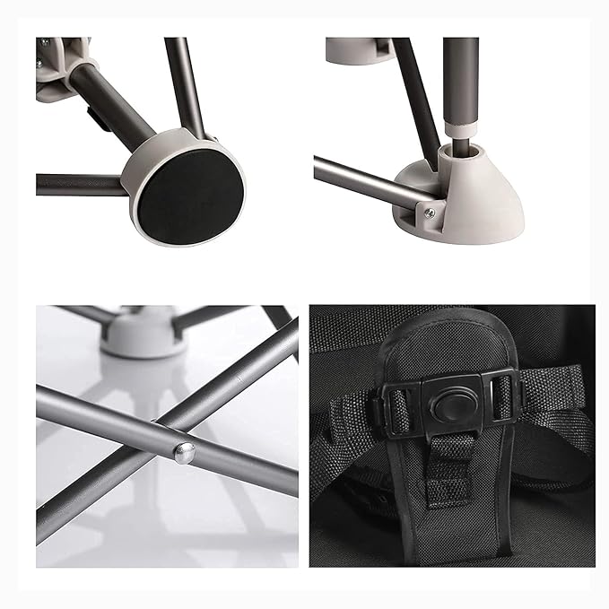 PandaEar Portable Baby Seat Travel| Compact Fold with Straps for Indoor/Outdoor Use| Great for Camping, Beach, Lawn |Toddlers, Kids, Boys, Girls (Black)