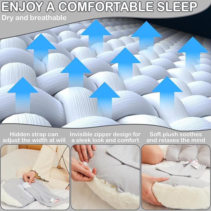 Pregnancy Pillow for Pregnant Women Sleeping,Pillow Maternity Pillow Support for Back, Legs, Belly, HIPS,Grey