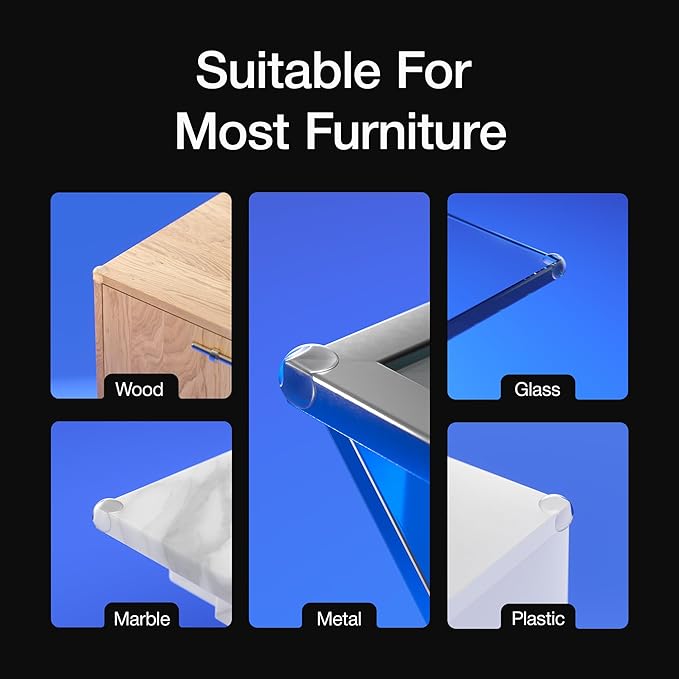 UXU Corner Protector for Baby, Guards - Furniture Corner & Edge Safety Bumpers - Baby Proof & Cushion to Cover Sharp Furniture & Table Edges - Clear and Transparent - (Pack of 18)