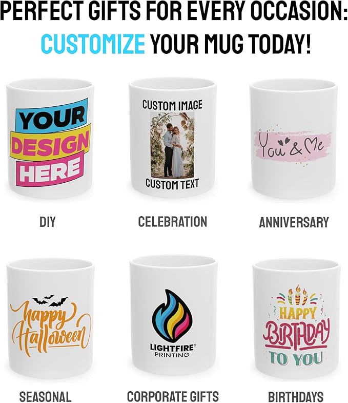 Personalized Coffee Mug – Custom Photo, Text, or Logo Ceramic Mug Tea Cup | Taza Personalizada with Picture or Message | Customized Gift Idea for Men & Women, Mom, Dad, Friends - White/Pink | 11oz