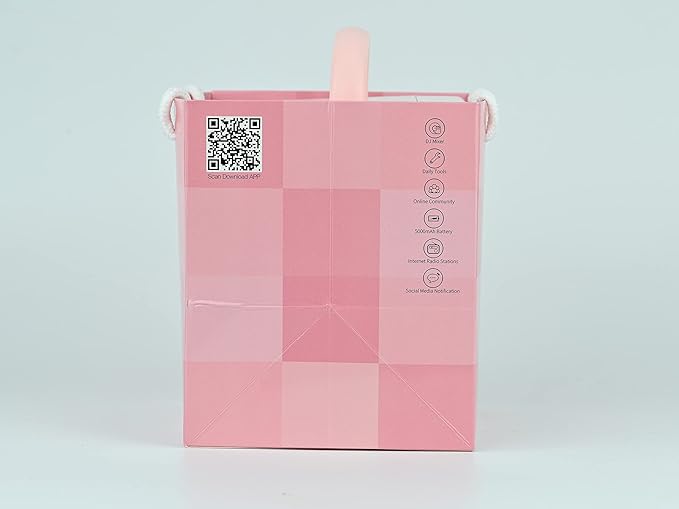 Divoom Ditoo Retro Pixel Art Game Bluetooth Speaker with 16X16 LED App Controlled Front Screen (Pink)