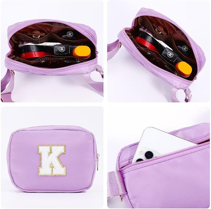 YOOLIFE Birthday Gifts for 4 5 6 7 8 9 10 11 12 13 14 Year Old Girls - Initial Fanny Pack Belt Bag Purse for Girls Teens Daughter Sister Niece, Personalized Trendy Stuff for Teen Girl Kids | Purple Y