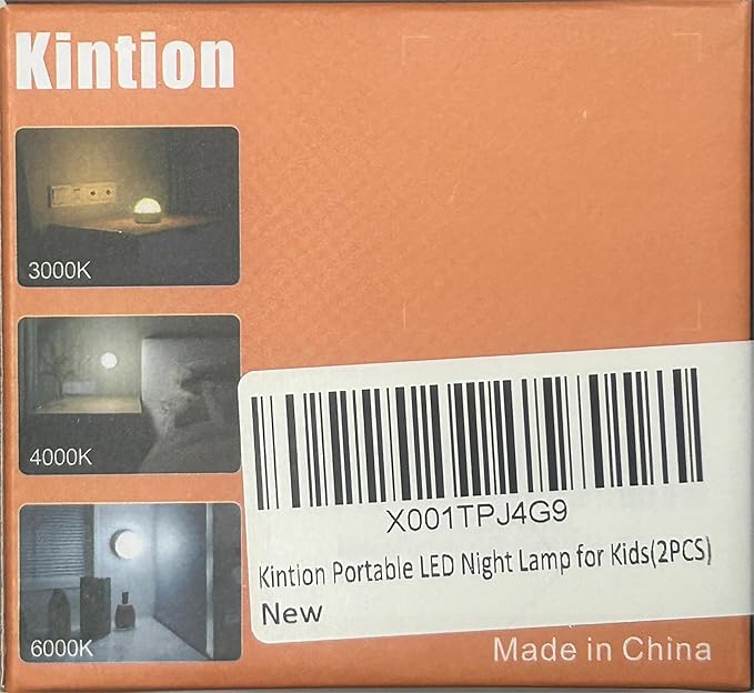 Kintion Night Light, Dimmable 8 Color Portable LED Night Light, 1800mAh Rechargeable Nursery Light Lamp, Soft Eye Caring Warm White, White, Red, Blue, Green Color Lighting for Sleep Aid (White, 2pcs)