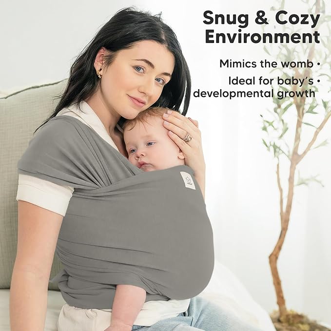 KeaBabies Baby Wrap Carrier - All in 1 Original Baby Carrier Newborn to Toddler Sling, Easy to Wear, Hands Free Bonding, Lightweight, Breathable Infant Wraps (Graphite)