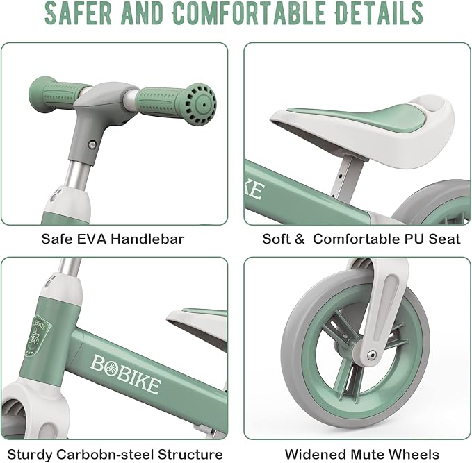 Toddler Balance Bike Toys for 1 to 4 Year Old Girls Boys Adjustable Seat and Handlebar No-Pedal Training Bike Best Gifts for Kids