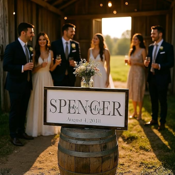 personalized wedding sign custom wedding sign marriage ceremony decorations Newlywed gifts personalized family name sign custom last name wall decor (FS05-Family Name)
