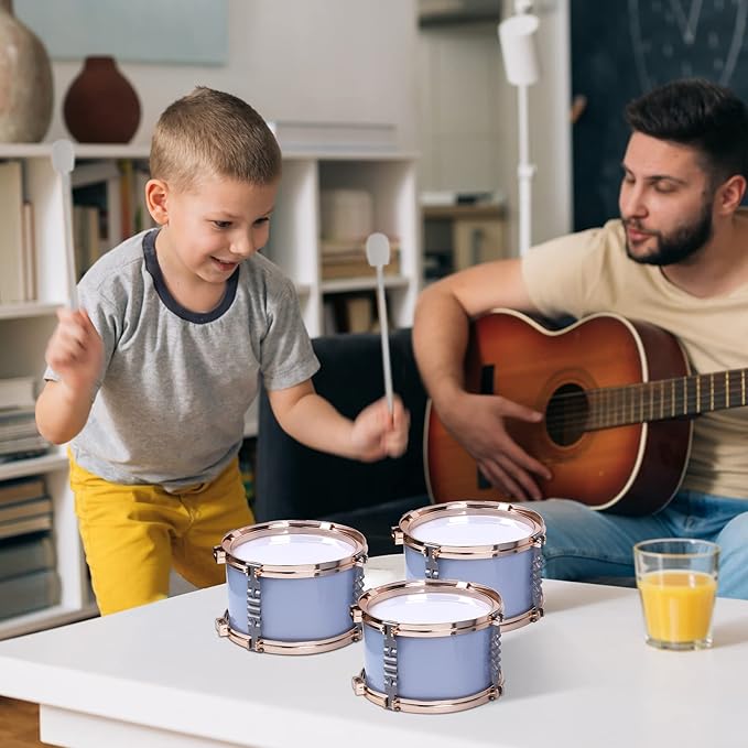M SANMERSEN Kids Jazz Drum Set - 5 Drums with Stool - Rock Jazz Drum Kit - Musical Enlightenment Educational Toys Gift for Boys Girls