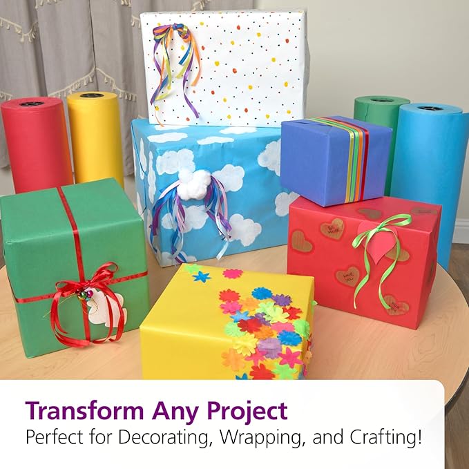 Colorations Arts and Crafts Paper Roll - 36" x 1000', Royal Blue, Dual Surface, Markers, Finger Paints, Painting, Watercolors, Acrylic Paints, Wall Art, Bulletin Board Paper, Kids Crafts (Item # DSRB)