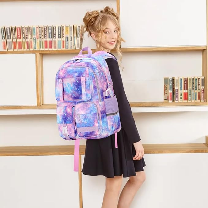 Backpack for Girls 3pcs Set Kids Backpack with Lunch Box Students Kawaii Book Bag for Elementary Primary Middle School Bags - Ita Backpack - Galaxy